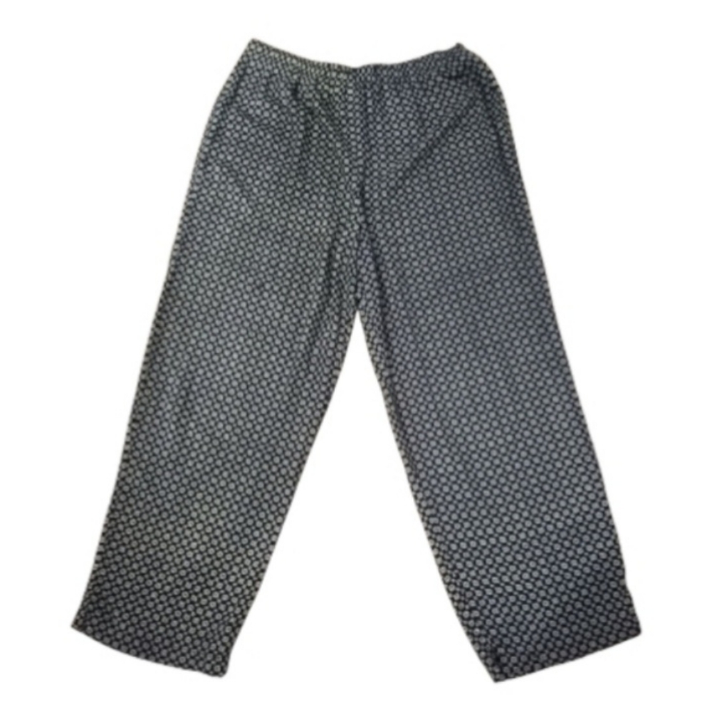 Briggs Petite Black & Cream Geometric Pants Sz.L EUC.